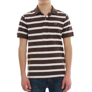 POLO A RIGHE SUN68 MARRONE